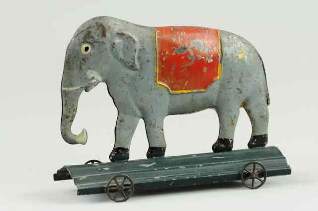 Appraisal: ELEPHANT PULL TOY Fallows early American tin hand painted in