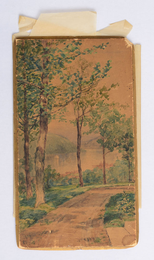 Appraisal: FRANK ANDERSON - ROAD ALONG THE HUDSON Watercolor on paperboard