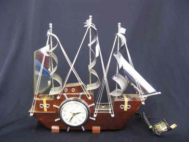 Appraisal: United Figural Sailing Ship Clock 's electric working