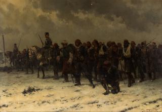 Appraisal: HERMANUS WILLEM KOEKKOEK DUTCH - Russian Cavalry and Infantry Escorting