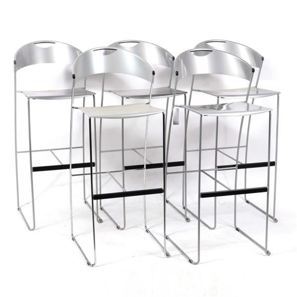 Appraisal: FIVE BALERI ITALIA 'JULIETTE' STACKABLE BAR STOOLS DESIGNED BY HANNES