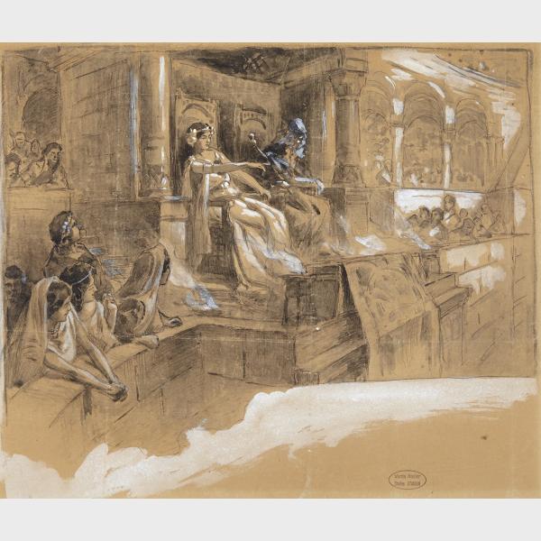 Appraisal: Charles Garabed Atamian - EMPEROR AND EMPRESS WATCHING THE GAMES