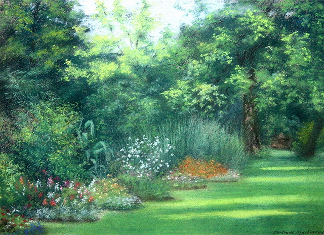 Appraisal: GERTRUDE MARTINEAU Exh - A summer garden signed pastels x