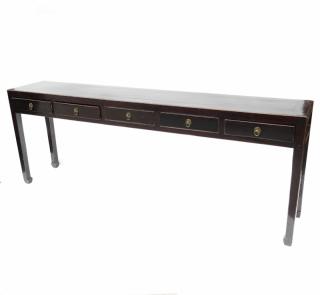 Appraisal: Asian-style five-drawer console altar table W x D x H