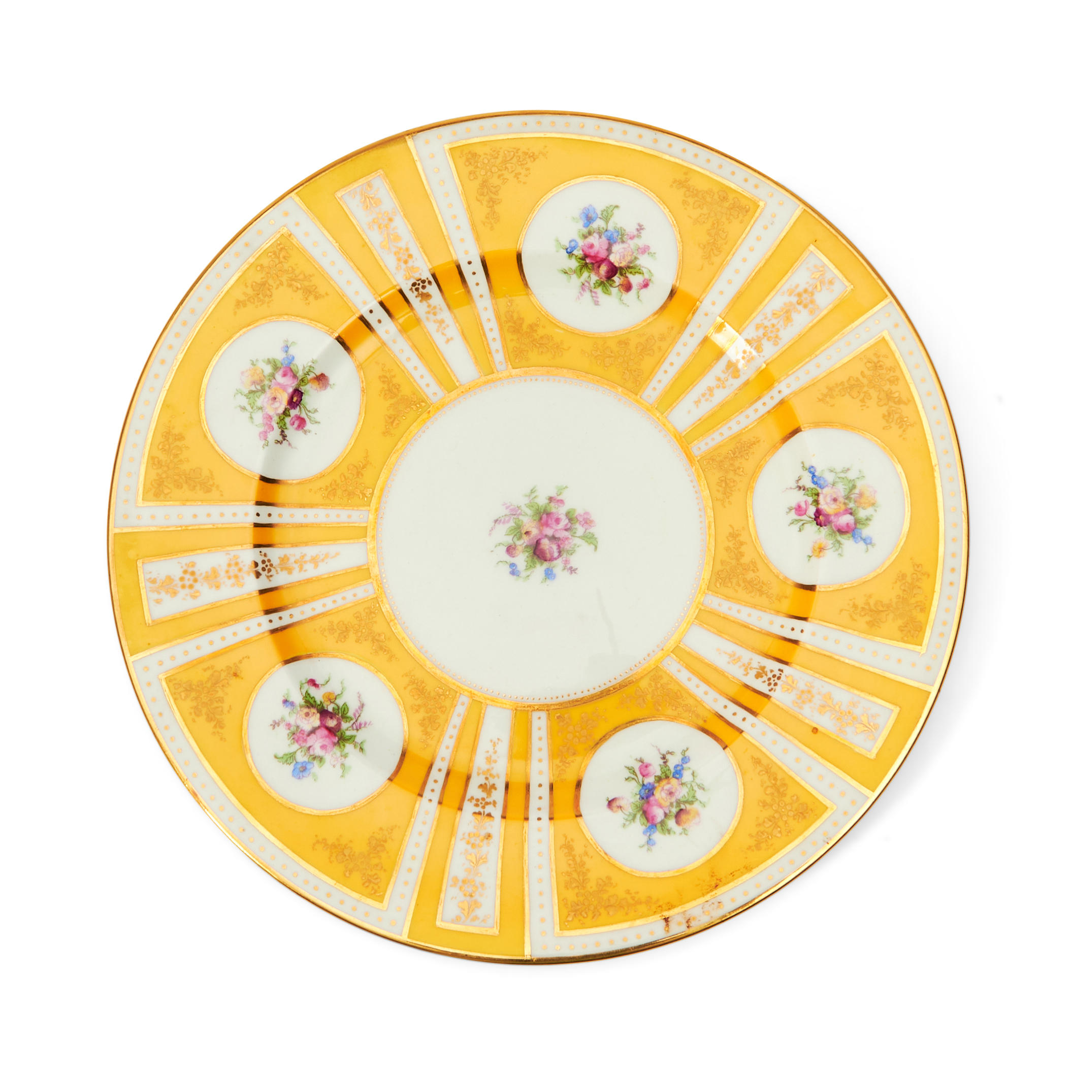 Appraisal: FOURTEEN TIFFANY CO PORCELAIN CHARGERS with a yellow floral and