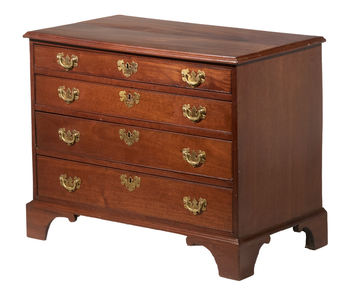 Appraisal: GEORGE III STYLE DIMINUTIVE CHEST OF FOUR DRAWERS th c