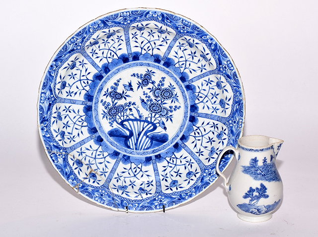 Appraisal: A Chinese blue and white porcelain chargerKangxi - panels of