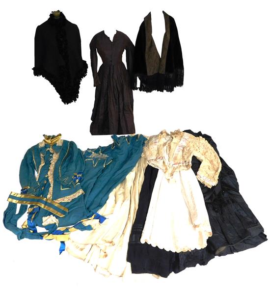 Appraisal: VINTAGE women's clothing ten pieces including gowns skirts tops and