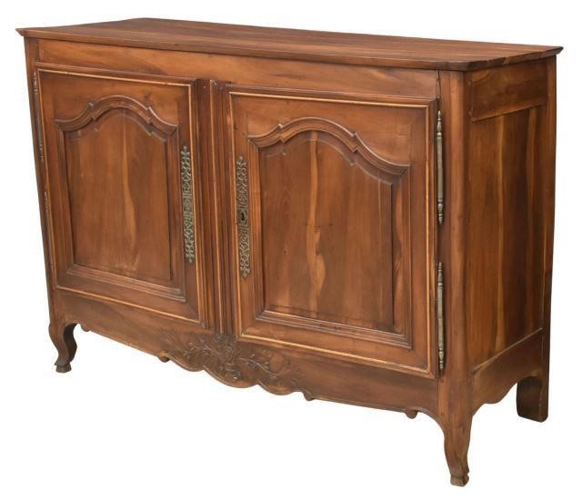 Appraisal: French Louis XV style fruitwood sideboard th c shaped top