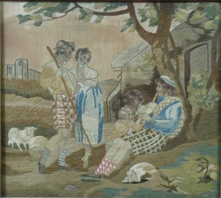 Appraisal: A Regency needlework of a Romantic Scottish pastoral scene with