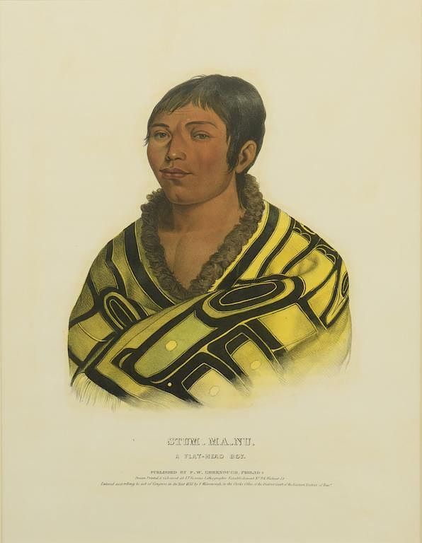 Appraisal: Stum-Ma-Nu Color Lithograph L T Bowen Stum-Ma-Nu a Flat-Head Boy