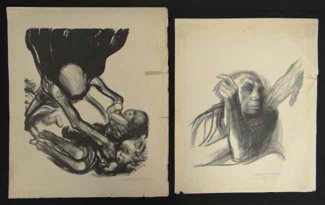 Appraisal: Lot two signed Kathe Kollwitz Germany - signed prints ''