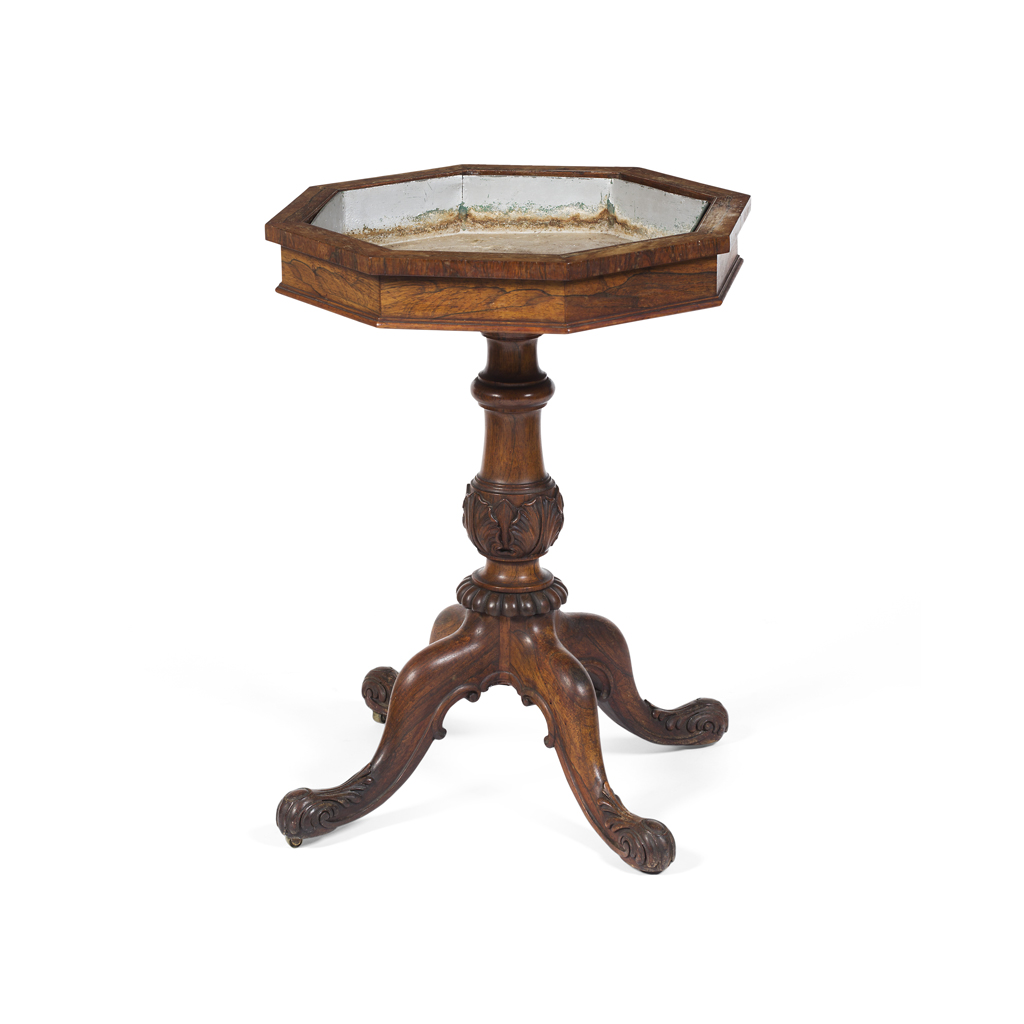 Appraisal: VICTORIAN SIMULATED ROSEWOOD JARDINIERE STAND TH CENTURY the dished octagonal