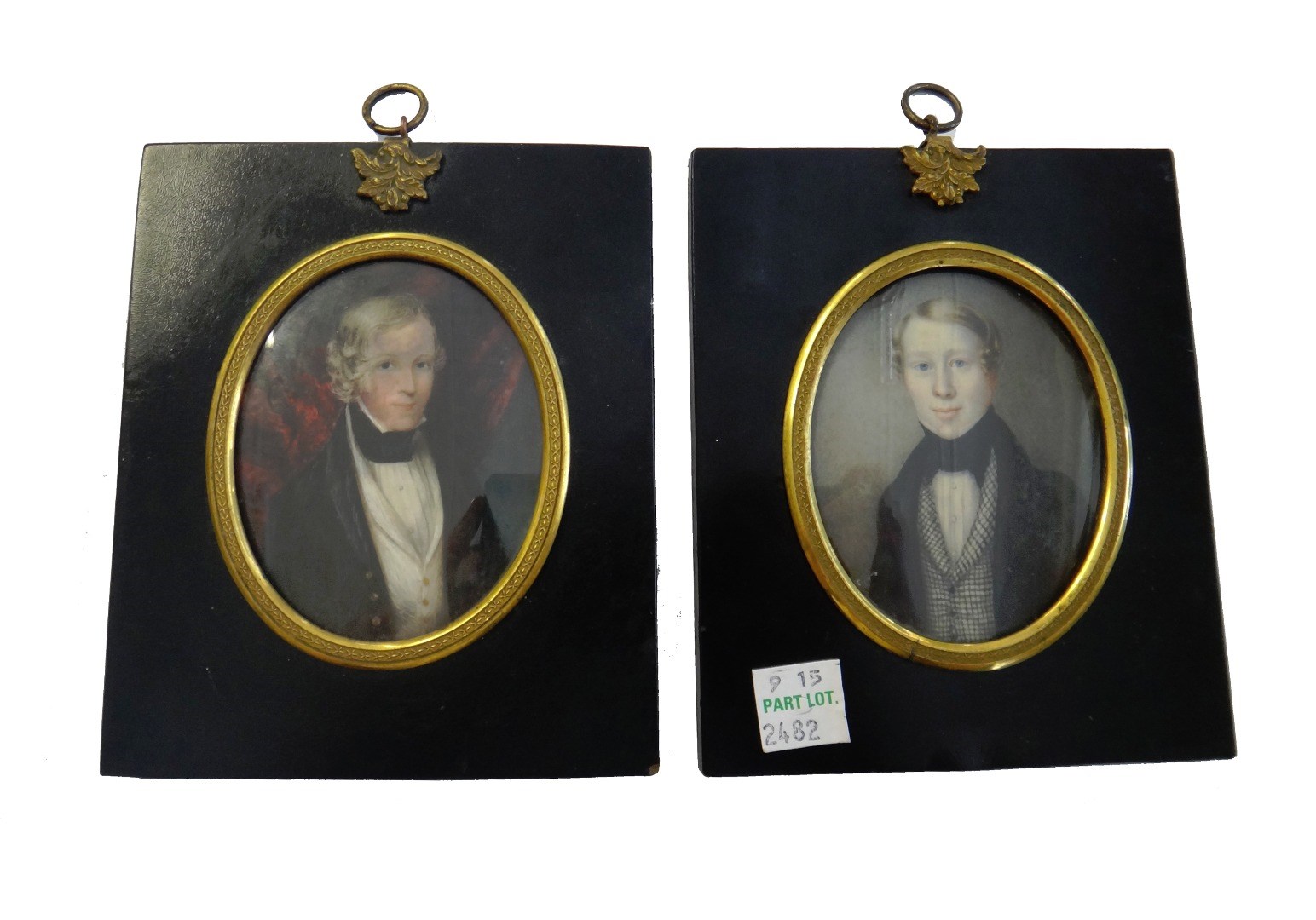 Appraisal: An early th century English School pair of portrait miniatures