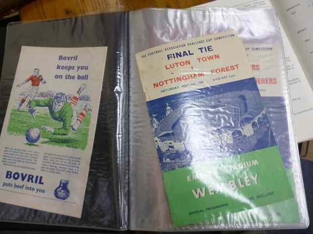 Appraisal: A FOLDER OF F A CUP FINAL PROGRAMMES ranging form