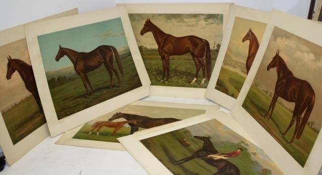 Appraisal: LATE TH C COLORED CHROMOLITHOGRAPHS EQUESTRIAN SCENES ARMSTRONG CO BOSTON