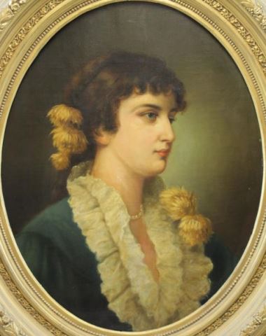 Appraisal: HAWKINS th C Oil on Canvas Portrait of a WomanSigned