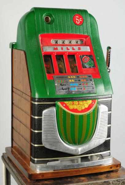 Appraisal: Mills High-Top Watermelon Coin-Op Machine Working Older restoration Key is