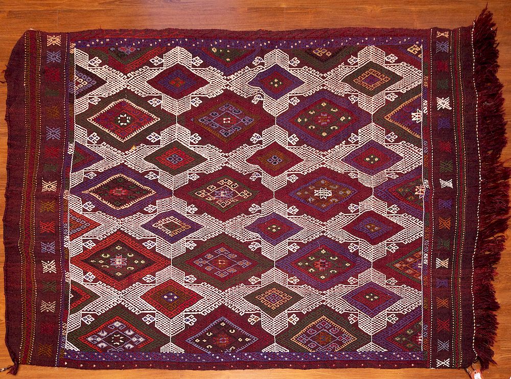 Appraisal: Turkish Soumak Rug x hand woven Condition Absence of a