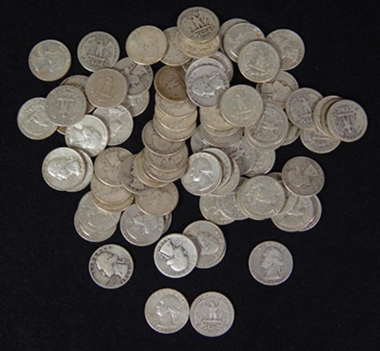 Appraisal: Two Rolls coins of Washington Quarters silver various dates -