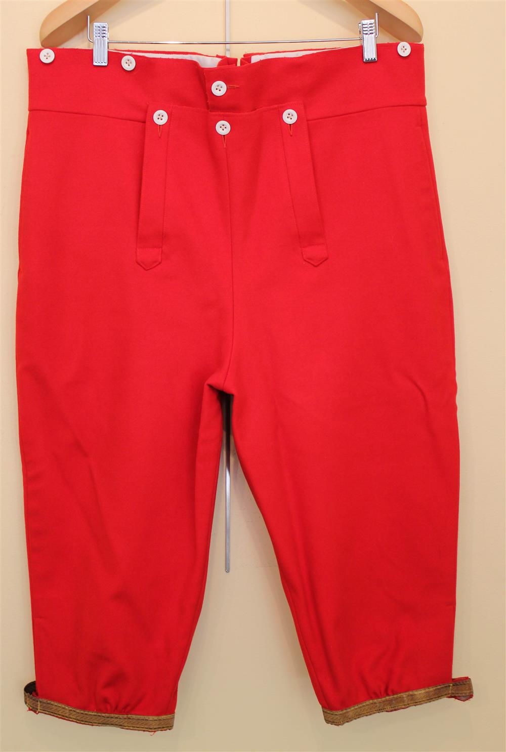 Appraisal: ENGLISH HOBSON SON MEN'S RED WOOL AND GOLD BRAID BREECHES