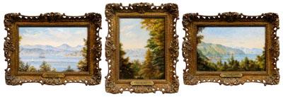 Appraisal: Three New Zealand miniature paintings views of South Island New