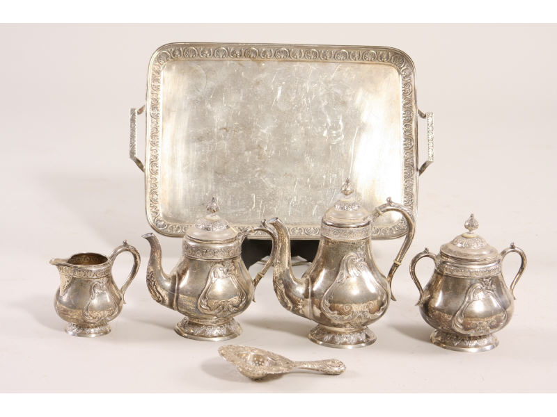 Appraisal: Russian Silver Tea Coffee Service ca five piece service including