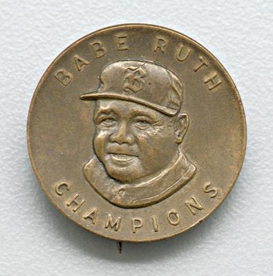 Appraisal: Brass Babe Ruth pin nicely detailed struck image of Babe