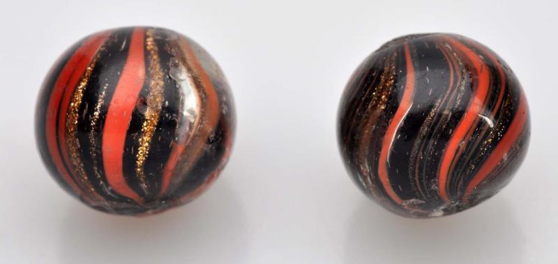 Appraisal: Lot of Red Banded Indian Lutz Marbles Hart to find