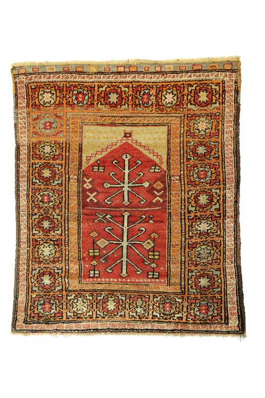 Appraisal: ORIENTAL RUG Anatol Prayer with wide orange border and red