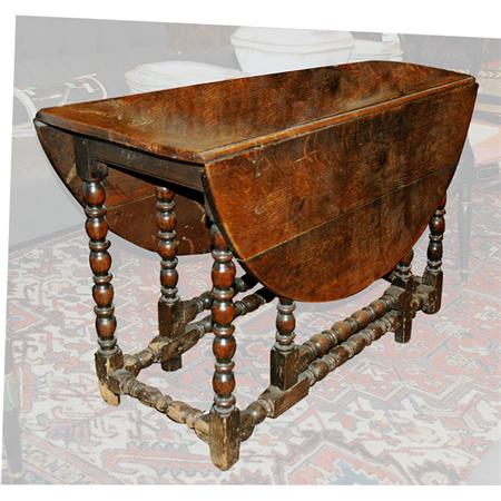 Appraisal: William and Mary Style Oak Gate Leg Table Estimate -