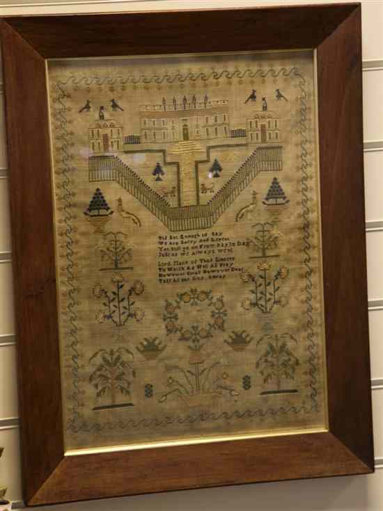 Appraisal: A Victorian needlework sampler by Sarah Dalton dated worked with