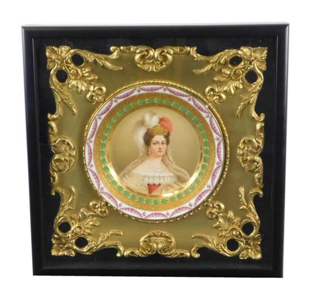 Appraisal: Hand-painted Royal Vienna style portrait plate Duchess D' Angouleme signed