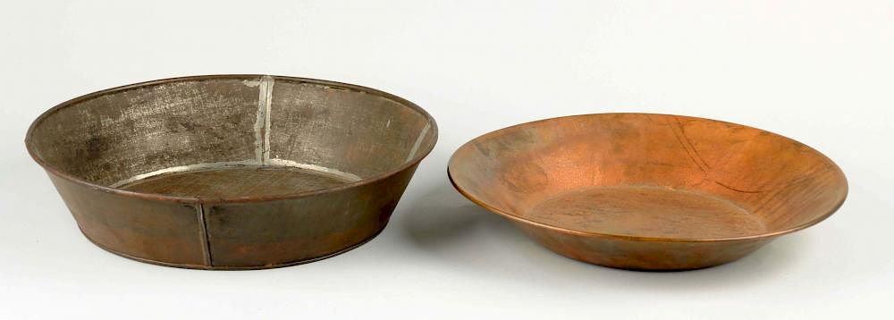 Appraisal: Pair Of Early Gold Mining Pans The copper pan is