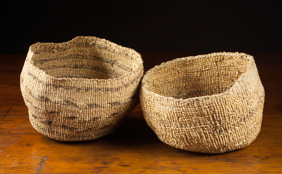 Appraisal: TWO NORTHWEST NATIVE AMERICAN BASKETS KLAMATH the first having six