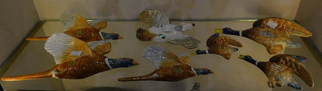 Appraisal: A collection of seven Beswick and silver flying wall mounted