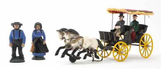 Appraisal: A Cast Iron Model of a Horse Drawn Buggy having