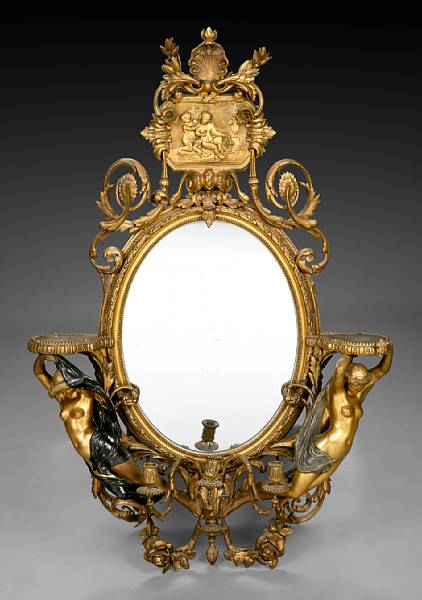 Appraisal: A Belle Epoch carved giltwood and gesso mirror second half