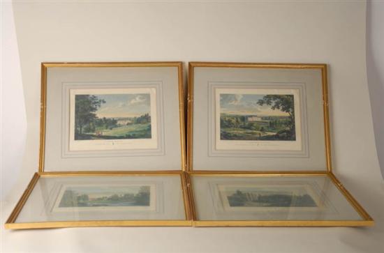 Appraisal: Constant Bourgeois du Castelet - French Four Chateau Views mezzotints