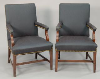 Appraisal: Pair of Kittinger Old Dominion mahogany armchairs Pair of Kittinger