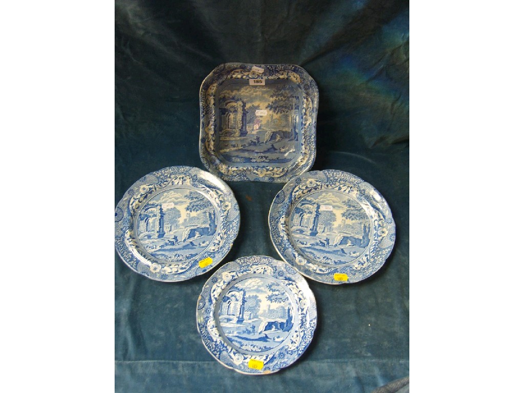 Appraisal: A th century Spode blue and white transfer ware vegetable