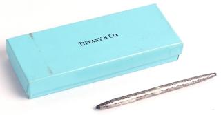 Appraisal: Vintage Tiffany Co Silver Ballpoint Pen Engraved with a diamond