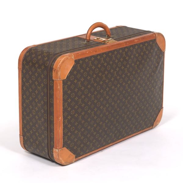 Appraisal: LOUIS VUITTON VALISE SUITCASE Hard shell monogram canvas cowhide leather