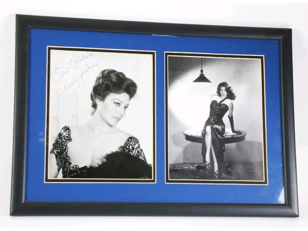 Appraisal: AVA GARDNER BLACK AND WHITE PHOTOGRAPH BUST PORTRAIT SIGNED 'Best