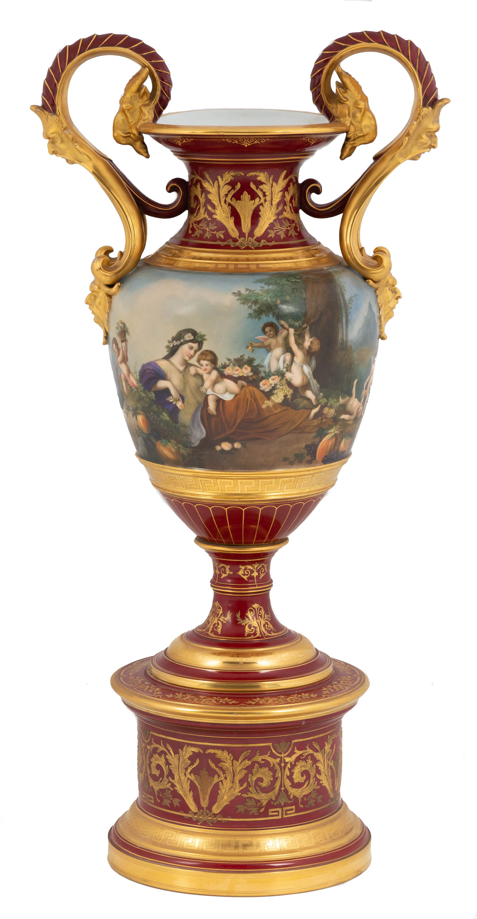 Appraisal: FINE ROYAL VIENNA PIRKENHAMMER PORCELAIN URN circa hand painted with