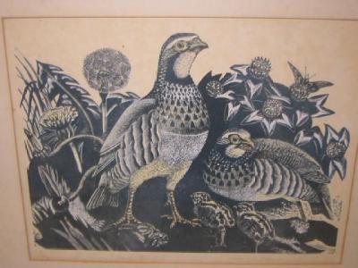 Appraisal: JAMES THOMAS ARMOUR OSBORNE French Partridges limited edition lithograph signed