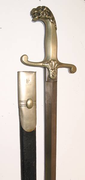 Appraisal: A British bandsman's swordmid- th century Straight inch unmarked blade