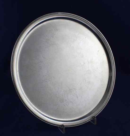 Appraisal: An early th century French standard silver circular salver with