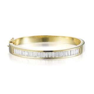 Appraisal: A Diamond Bangle Bracelet Crafted out of K yellow gold