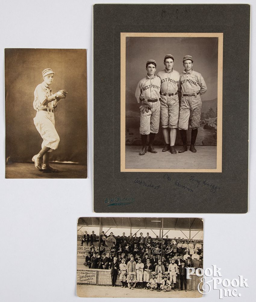 Appraisal: Three baseball photographs Three baseball photographs to include an oversized